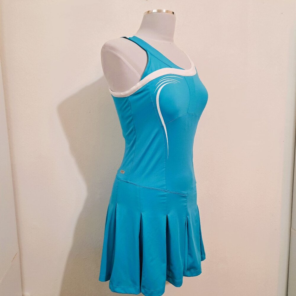 Li-ning Women's Sporty Short Pleated Dress Blue/White Size L
